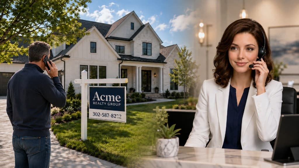 Jenny answering a real estate call while a homebuyer connects by phone
